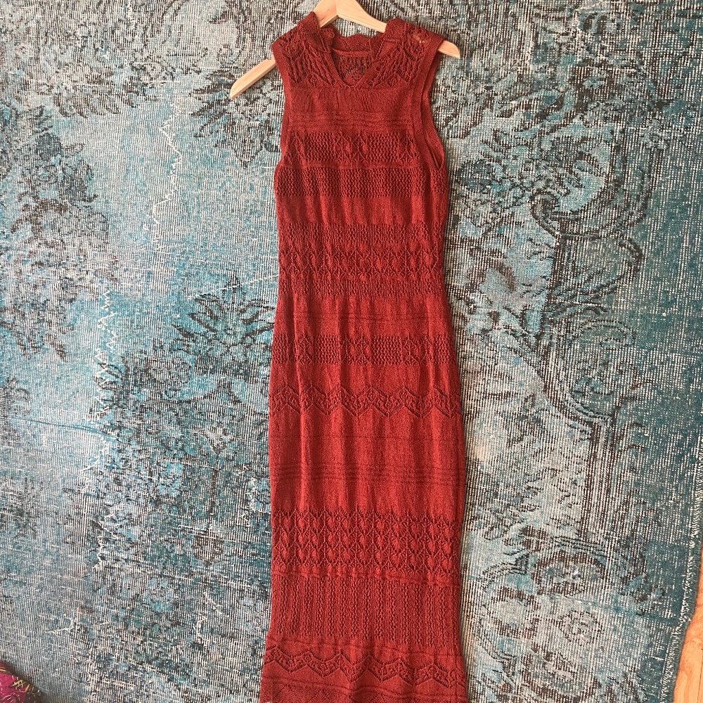 NWOT Anthropologie crochet midi dress